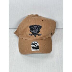 Anaheim Ducks ‘47 Brand Clean Up Hat Cap - Camel With Black Logo New With Defect